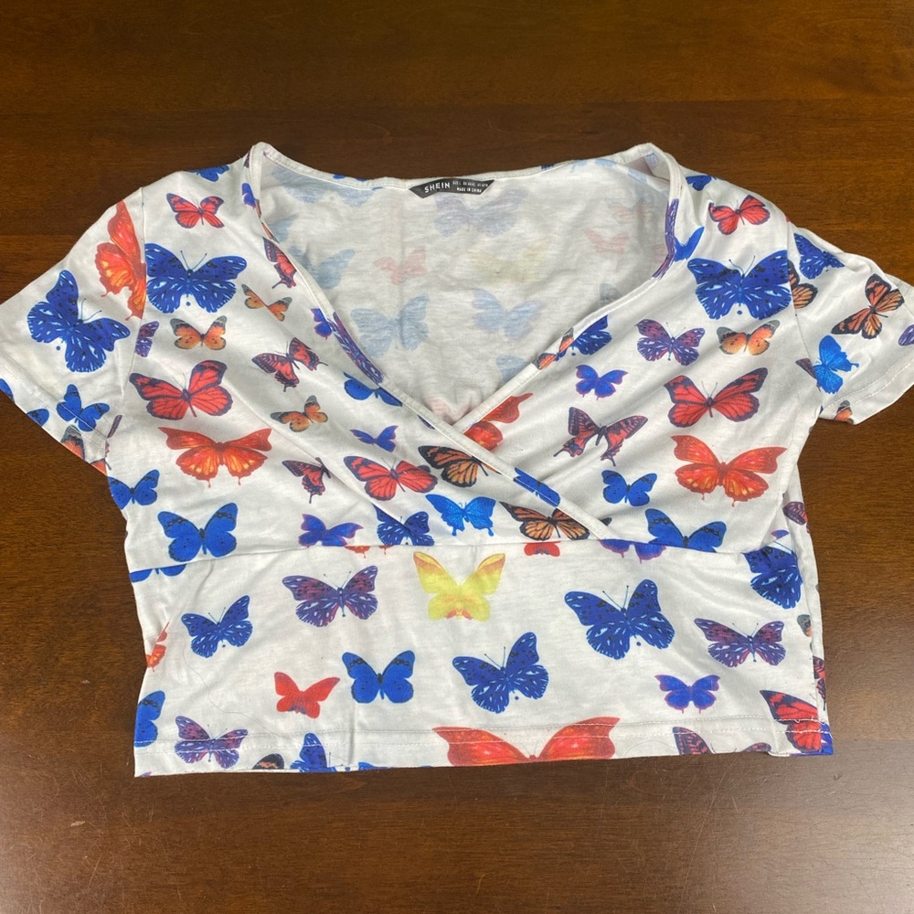 Butterfly Print Crop Top